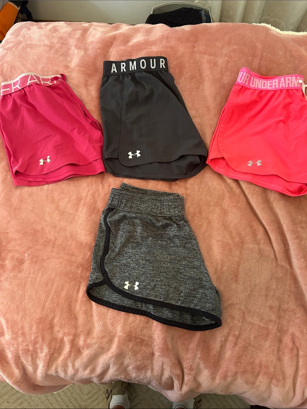 Under Armour Women’s Athletic Shorts Pack - Black, Gray, Hot Pink, Pink